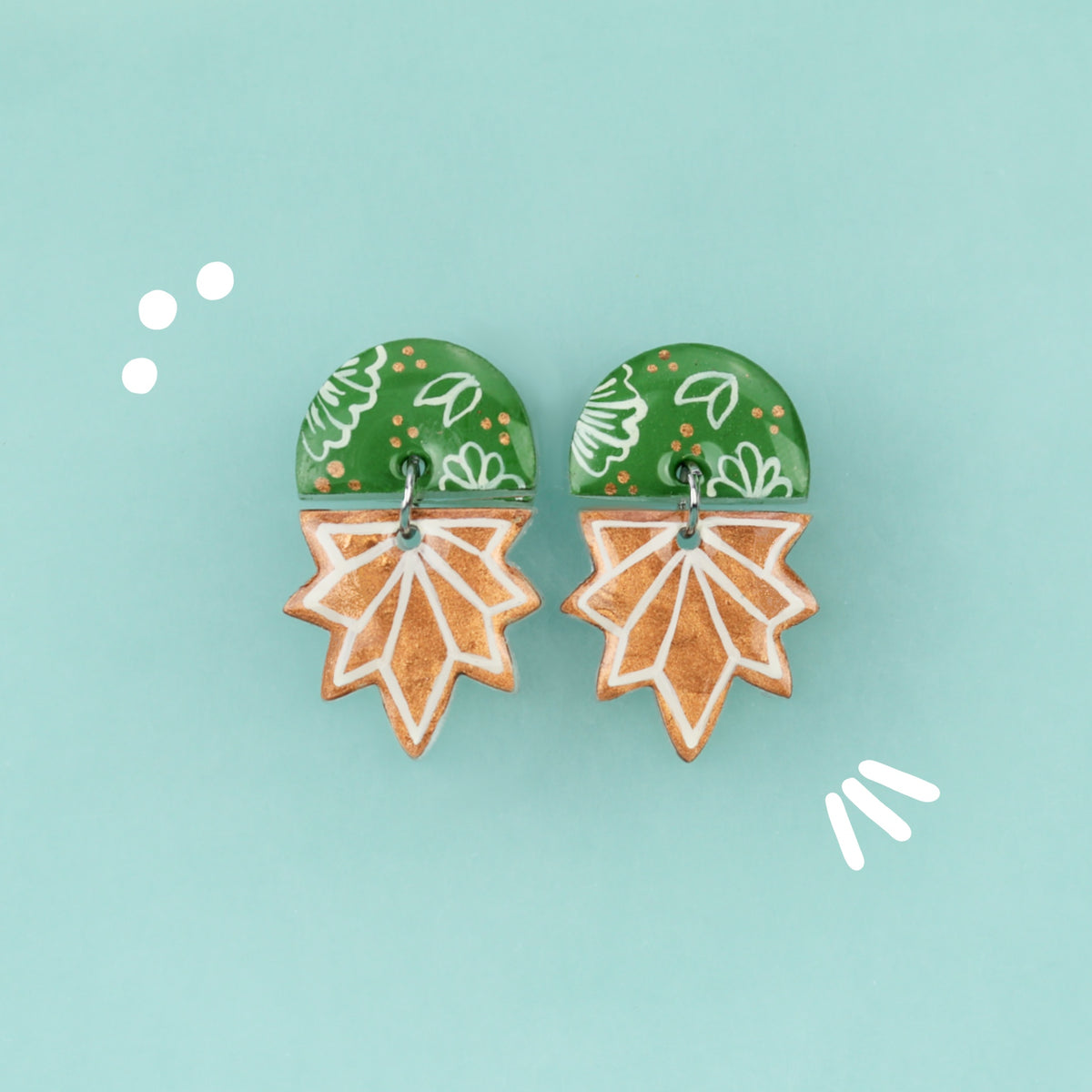 Aretes Largos | Yonaguni Verde