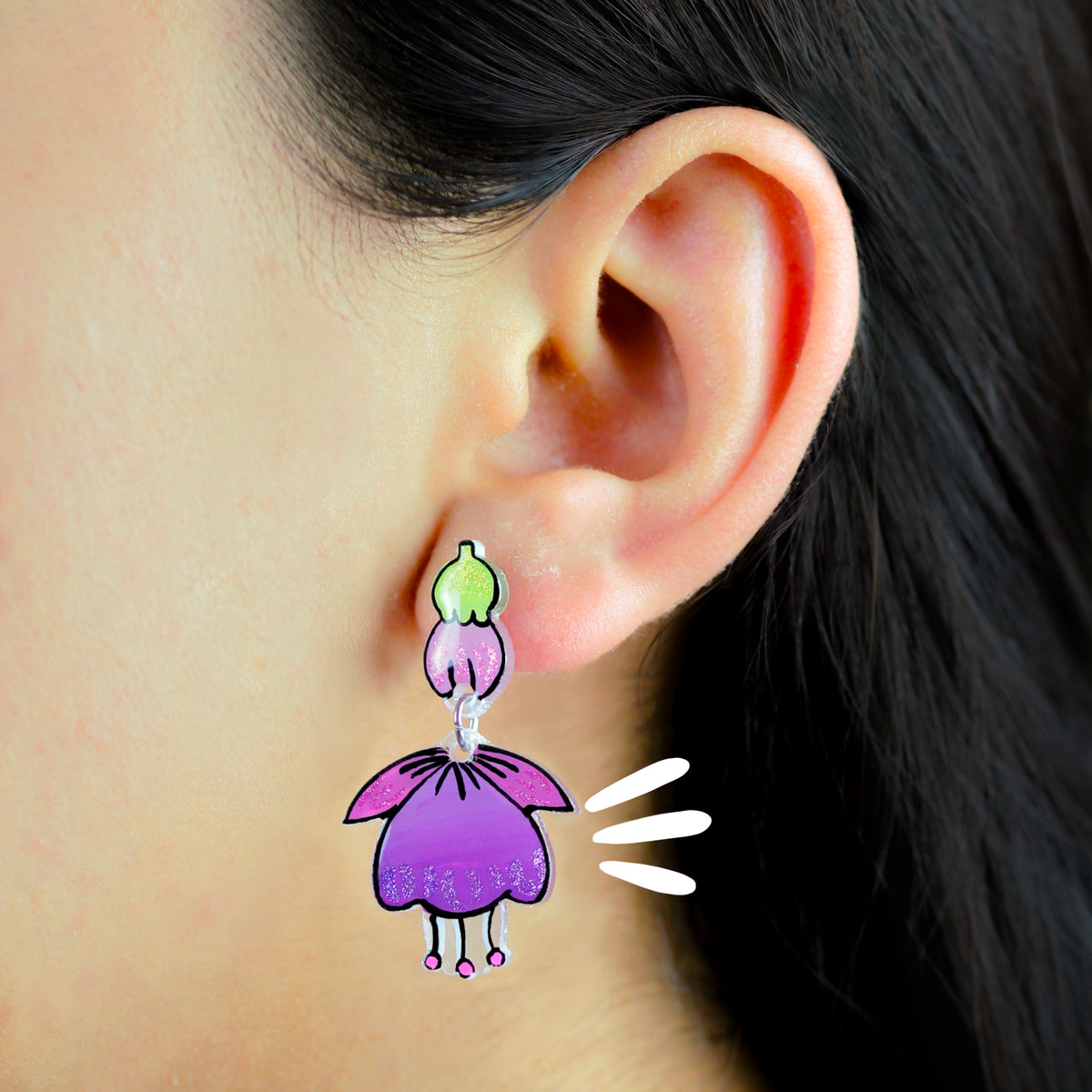 Aretes Largos | Fucsia