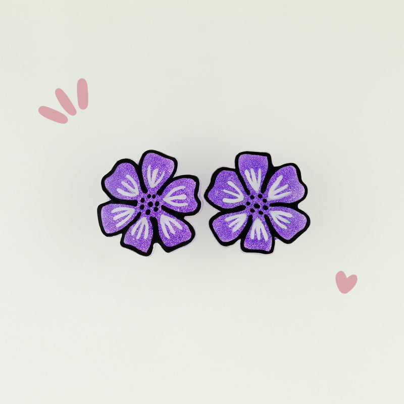 Aretes Grandes | Purple Blossom